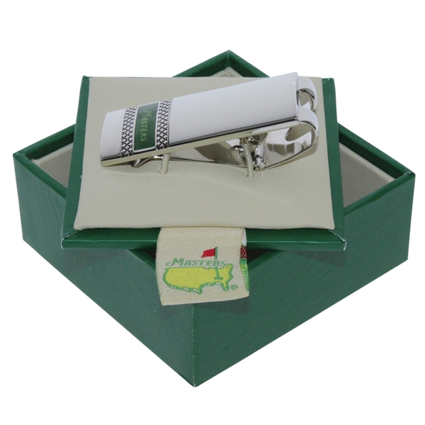 Masters Undated Silver Money Clip with Green