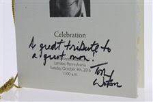 Tom Watson Signed & Inscribed Arnold Palmer Memorial Program - Scarce JSA ALOA