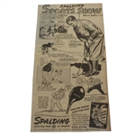 Bobby Jones 1945 Spalding Sports Show Golf Newspaper Advertisement Sketch