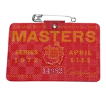 1972 Masters Tournament Badge #14982 - Jack Nicklaus Winner