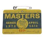 1973 Masters Tournament Badge #6348 - Tommy Aaron Winner