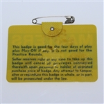 1973 Masters Tournament Badge #6348 - Tommy Aaron Winner