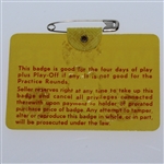1975 Masters Tournament Badge #16235 - Jack Nicklaus Winner