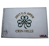 Brooks Koepka Signed 2017 US Open at Erin Hills Embroidered White Flag JSA ALOA
