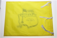 Nick Faldo Signed 2014 Masters Embroidered Flag JSA ALOA
