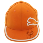 Rickie Fowler Signed Orange with White PUMA Hat JSA #P76639