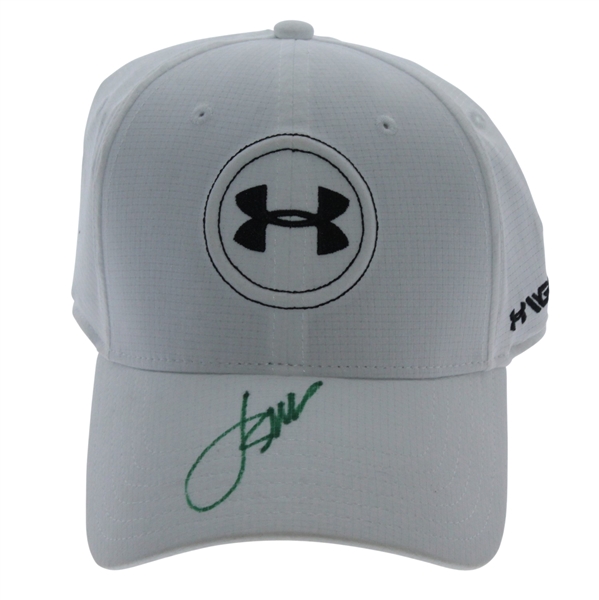 Jordan Spieth Signed White Under Armor Hat JSA ALOA