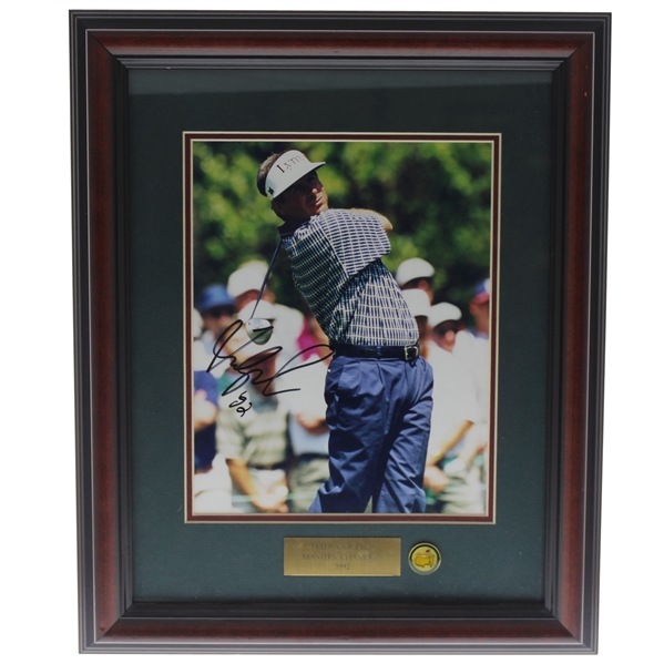 Fred Couples Signed Photo w/Year Won Notation, Nameplate, & Ball Marker - Framed JSA ALOA