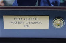 Fred Couples Signed Photo w/Year Won Notation, Nameplate, & Ball Marker - Framed JSA ALOA