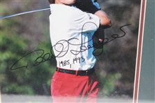 Bernhard Langer Signed Photo w/Year Won Notation, Nameplate, & Ball Marker - Framed JSA ALOA