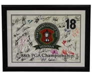 Multi-Signed 2006 PGA Embroidered Flag - 12 Major Champs with 7 PGA - Framed JSA ALOA