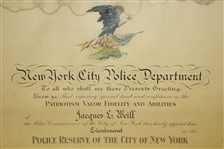 Rodman Wanamaker (Founder PGA Champ.) Signed 1918 NYC Police Commission Document FULL JSA #X91823