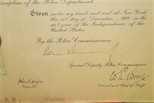 Rodman Wanamaker (Founder PGA Champ.) Signed 1918 NYC Police Commission Document FULL JSA #X91823