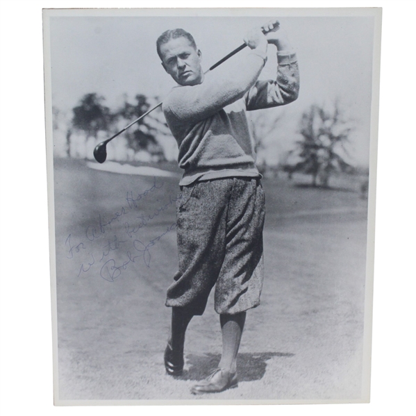 Bobby Jones Signed 8x10 B & W Photo - "His favorite Golfing Picture" - JSA ALOA