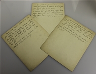 'Chick' Evans Signed ALS with Golf Advice Written on Reverse of Three Photos JSA ALOA