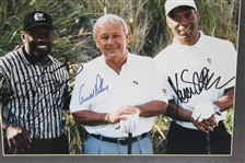 Arnold Palmer, Emmitt Smith, & Marcus Allen Signed 1998 Bob Hope Classic Photo - Framed JSA ALOA