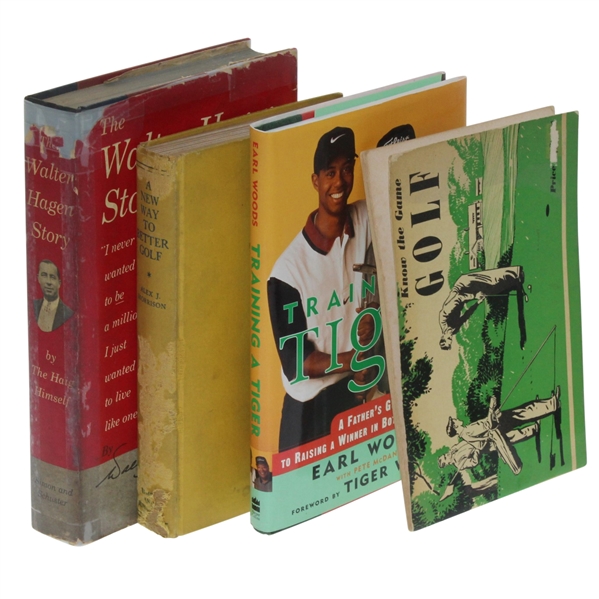 Four Golf Books - Hagen Story, Training Tiger, Know the Game of Golf, & New Way to Better Golf
