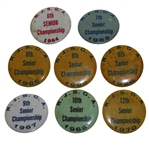 New Jersey State Golf Assoc. Senior Championship Pins - 1964-1965, 1966 (x3), 1967-1968, & 1970