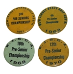 New Jersey State Golf Assoc. Pre-Senior Championship Pins - 1961, 1962, 1968, & 1970