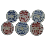 Six Classic Augusta National Golf Club 1970s Red/Blue Ball Markers