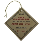 1939 Western Golf Association Open at Medinah CC Pass #1068 - Byron Nelson Win