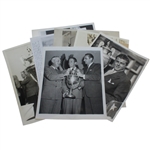 Eight British Amateur Champs with Trophies Wire Photos - 1935, 38, 48, 51, 58-59, 63, & 66