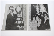 Eight British Amateur Champs with Trophies Wire Photos - 1935, 38, 48, 51, 58-59, 63, & 66