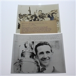 Eight British Amateur Champs with Trophies Wire Photos - 1935, 38, 48, 51, 58-59, 63, & 66