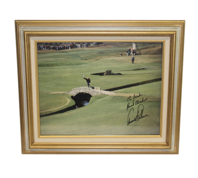 Arnold Palmer Signed 11x14 Framed "Bridge" Shot - Personalized to Jack Framed JSA ALOA