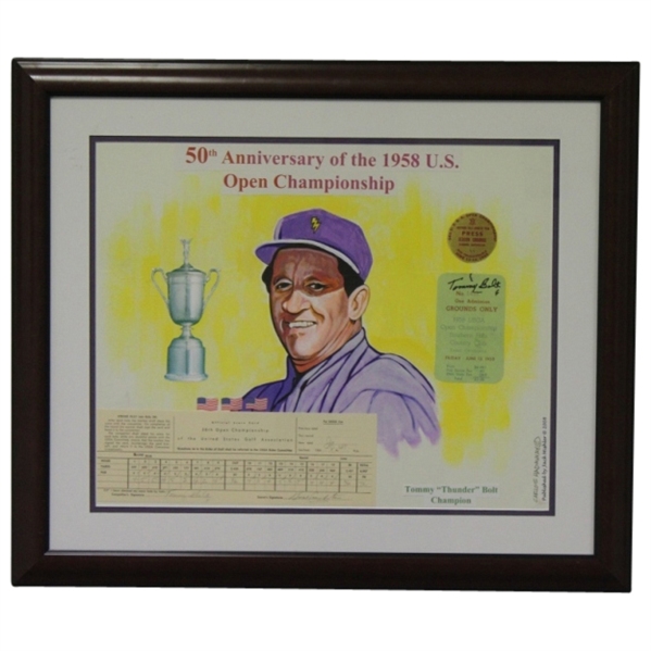 Tommy Bolt  50th Anniversary of 1958 US Open Championship Display Framed