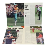Lot of Two Payne Stewart Signed Interior Magazine Layouts JSA ALOA