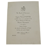 1939 Masters Tournament Player Invitation Letter