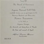 1939 Masters Tournament Player Invitation Letter