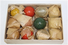 Dozen 'The DARB' Golf Balls Made by Bon Dee Golf Ball Co. - Yellow, Orange, Green , & White Colored Mesh