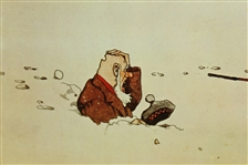 Large Comic 'Snow in Scotland' Wood Display - Roth Collection
