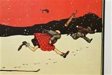 Large Comic 'Snow in Scotland' Wood Display - Roth Collection