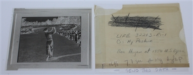 Ben Hogan's Response The Shot Was Made With A One Iron & Crystal Clear Negative From 1950 U.S. Open JSA ALOA