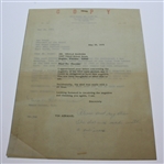 Ben Hogan's Response The Shot Was Made With A One Iron & Crystal Clear Negative From 1950 U.S. Open JSA ALOA
