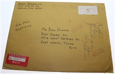 Ben Hogan's Response The Shot Was Made With A One Iron & Crystal Clear Negative From 1950 U.S. Open JSA ALOA