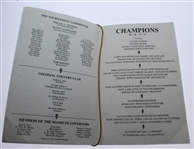 1999 Mastercard Colonial Champions Dinner Program/Menu