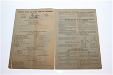1938 LA Open Tournament at Griffith Park Monday Pairing & Start Schedule Program