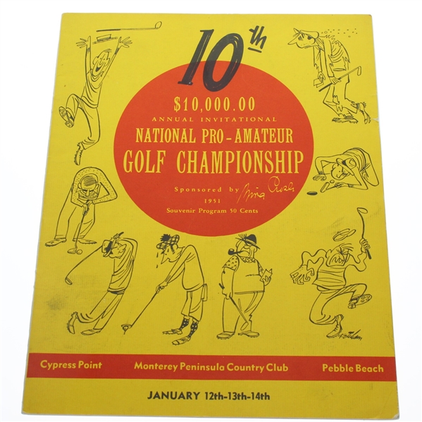 1951 Bing Crosby National Pro-Am Golf Championship Program - Byron Nelson Winner