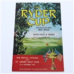 1961 The Ryder Cup at Royal Lytham & St Annes Program with Saturday Schedule/Pairing Sheet