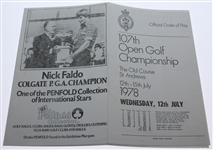 Jack Nicklaus Signed 1978 Open Championship at St. Andrews Program JSA ALOA