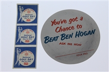 1952 & 1954 Ben Hogan National Golf Day Lot - Two Medals, Box w/Brochure, Ticket, & Entry Stamps