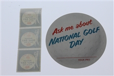 1952 & 1954 Ben Hogan National Golf Day Lot - Two Medals, Box w/Brochure, Ticket, & Entry Stamps
