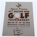 1950 Western Open Program, Contestant & Caddie Badge, WGA Guest Badge, Snead Signed Photo JSA ALOA