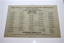 1950 Western Open Program, Contestant & Caddie Badge, WGA Guest Badge, Snead Signed Photo JSA ALOA
