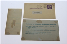 1955 US Amateur Program, Ticket, Scorecard, Entry Form, & Harvie Ward Signed 3x5 JSA ALOA
