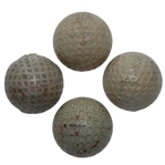 Four Classic Golf Balls - US Three Star, Dunlop England, US Royal Electronic, & Needled